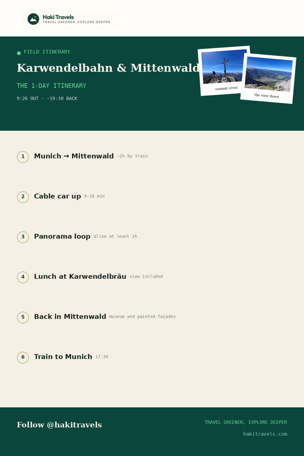 Karwendel day itinerary from Munich in English