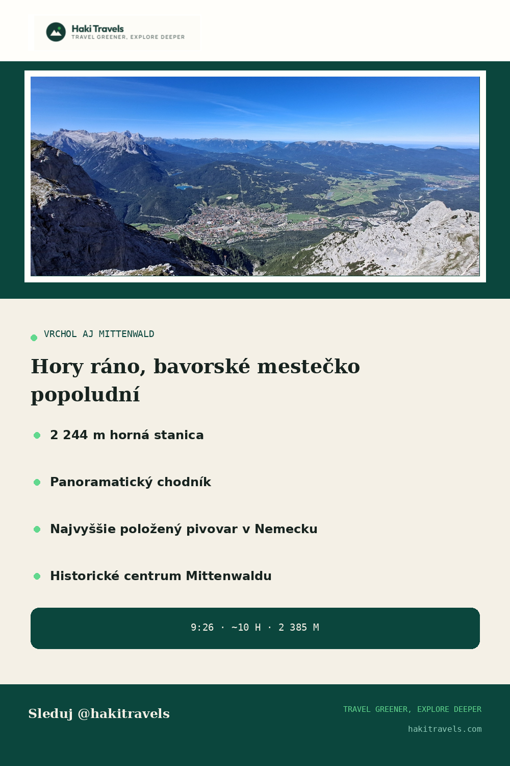 Sprievodca výletom na Karwendel a do Mittenwaldu v slovenčine